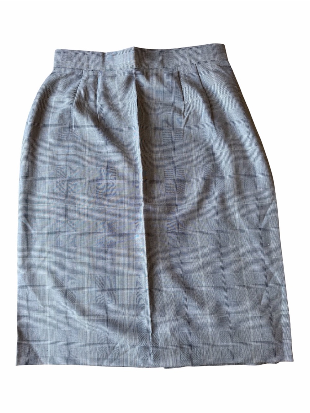 Ellen Figg Classic Gray Plaid Midi Pencil Skirt